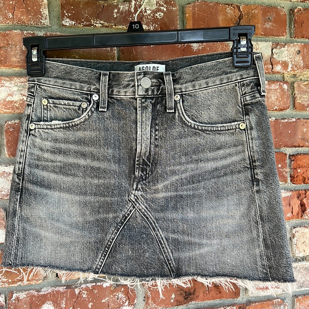 Agolde distressed denim skirt size 23